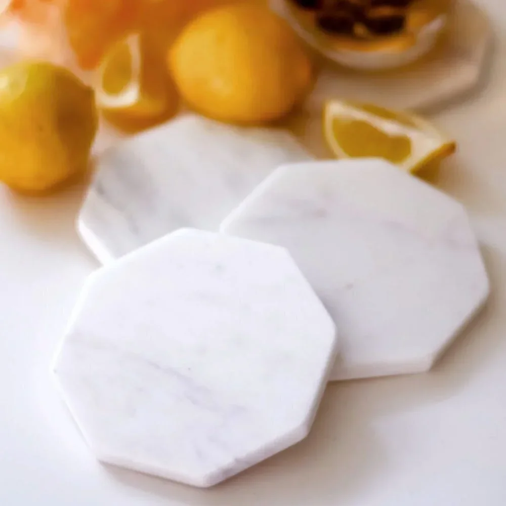 NIB Zeal Living marble geo coaster set